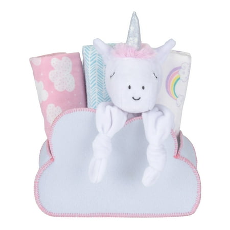 UPC: 0846216063046 | Cloud Shaped Unicorn 5 Piece Girl Infant Gift Set by My Tiny Moments®.
