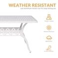 thumbnail image 5 of W WARMHOL 7-Piece Outdoor Patio Dining Set, 60" Rectangular Cast Aluminum Dining Table with Umbrella Hole and 6 Cushioned Swivel Rocker Chairs, Patio Funiture Set for Backyard, Patio, Garden, White, 5 of 7