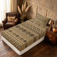 thumbnail image 5 of Manfei Bohemian Aztec Twin Sheets,Exotic Style Bedding, Beige Black, Black Reversible 3-Piece1 Flat Sheet + 1 Fitted Sheet + 1 Pillowcase, 5 of 6