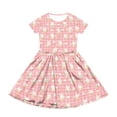 thumbnail image 3 of yuCgh Easter Dress for Girls, Floral Print Short Sleeve Summer Dress with Pocket, Casual Party Dress for Easter Day & Spring Season,Pink 160, 3 of 5
