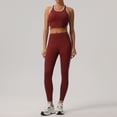 thumbnail image 1 of PISONIC Womens Workout Set Two Piece Racerback Color Block Tank Tops Matching High Waist Leggings Gym Work Out Outfits, 1 of 9
