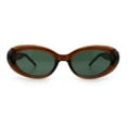 thumbnail image 3 of Womens Mod Classy Oval Thick Plastic Fashion Sunglasses Brown - Green, 3 of 8