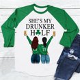 thumbnail image 2 of Blusa de manga larga con estampado de día de San Patricio de patchwork de primavera para mujer con cuello redondo Pompotops  FGAJ1900, 2 of 7