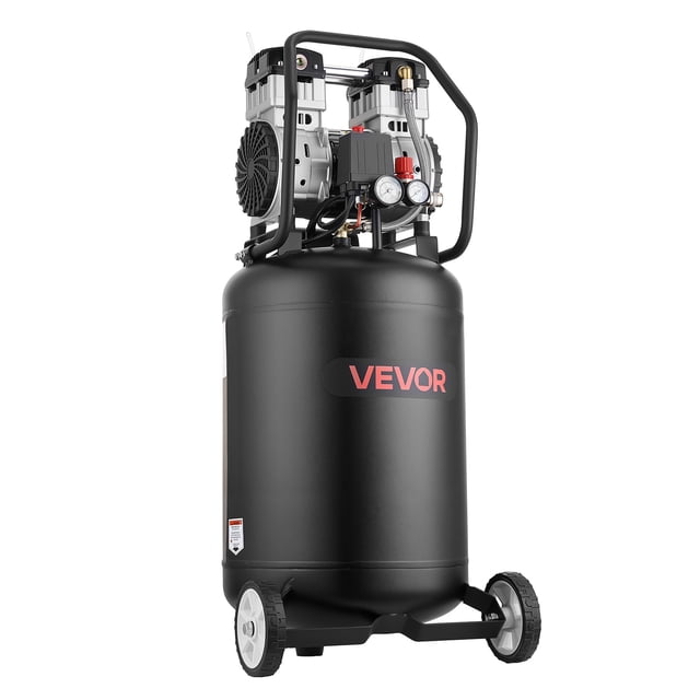 VEVOR Compresseur d'Air de 20 Gallons, 2 Hp 4,5 CFM à 90 Psi, Réservoir de Compresseur d'Air Sans Huile à Pression Max 125 Psi, Portable sur Roues pour Réparation Automobile