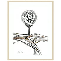 Amanti Art The Round Tree Wood Framed Wall Art Print