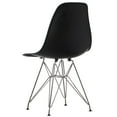 thumbnail image 2 of Mid-Century Modern Style Plastic DSW Shell Dining Chair with Metal Legs, White, 2 of 7