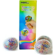 MAXFIO Stress Balls [3 Pack] | Jelly Beads Stress Balls for Kids and Adults | Stress Relief Toys | Squishy Stress Balls for Anxiety | Non-Toxic | Sensory Toy Ball | Colors as Shown | ADHD Fidget Toys