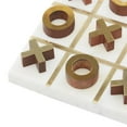 thumbnail image 6 of DecMode 6" x 1" White Marble Tic Tac Toe Game Set with Gold Metal Accents, 1-Piece, 6 of 9
