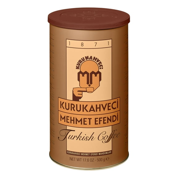 KURUKAHVECI MEHMET EFENDI Turkish Coffee, Arabica Beans, Roasted Ground,Rich Aroma, Fresh, Medium to Heavy-bodied, Original Taste Since 1871 (17.6 OZ / 500 Gr)