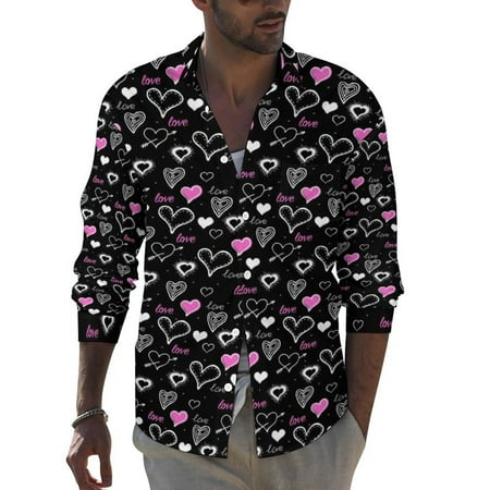 

KI-8jcuD 3D Printed Shirts For Men Mens Valentines Day Fashion Casual 3D Digital Heart Shaped Print Button Long Sleeve Shirt Collar Button Short Sleeve T Shirts V Neck T Shirts Leotard Bodysuit Shor