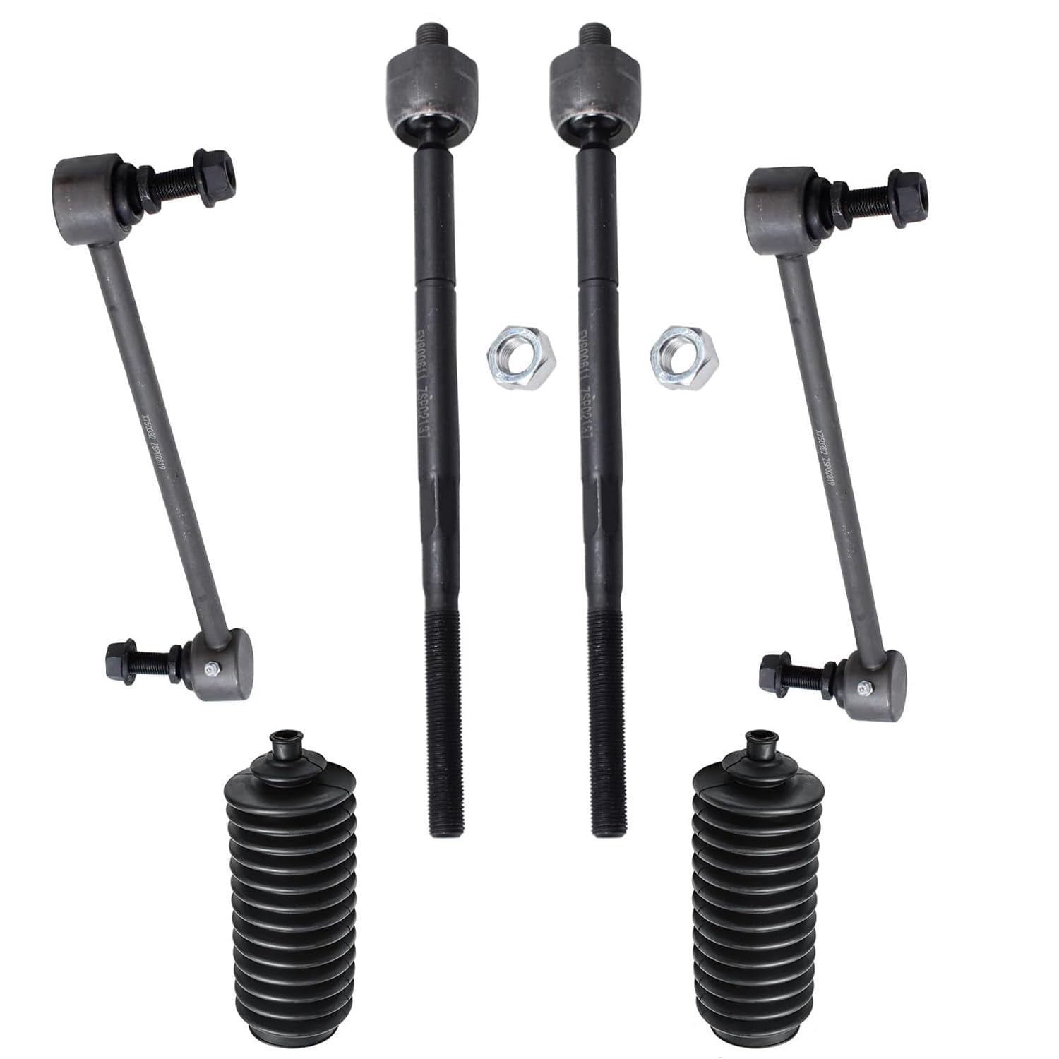 Detroit Axle - Front Lower Control Arms Ball Joints Outer Tie Rod Ends Boots Replacement for 2009-2018 Dodge Journey - 12pc Set