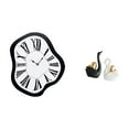 thumbnail image 1 of Reloj De Pared Acrílico Distorsionado Con Figuras De Cisne. Pieza única, Creativa Y Lujosa, Con Efecto Derretido. Adorno De Mesa Para Tienda O Entrada., 1 of 8
