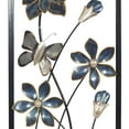 thumbnail image 5 of DecMode Teal Metal Floral Wall Decor with Black Frames and Butterfly Accents (2 Count), 5 of 14