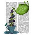 thumbnail image 3 of Fab Funky 12x14 Black Modern Framed Museum Art Print Titled - Teapot, Cup and Flowers, Green and Blue, 3 of 5