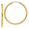 thumbnail image 1 of Boucles d'Oreilles Créoles Rondes Sans Fin 2 mm en Or Jaune 14 K, 1 of 8