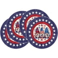 thumbnail image 2 of 4 Pcs 4th of July Patriotic Round Placemats,Independence Day Heat Resistant Vintage Gnome & Star Table Mats for Kitchen,Dining,Home Decor, 2 of 6