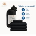 thumbnail image 6 of Casa Platino Split King Size Bed Sheets Set - Washed Ultra-Soft Microfiber Split King Bed Sheets - Extra Soft - 5 Piece Set - Bedding Sheets & Pillowcases, Split King-Black, 6 of 9