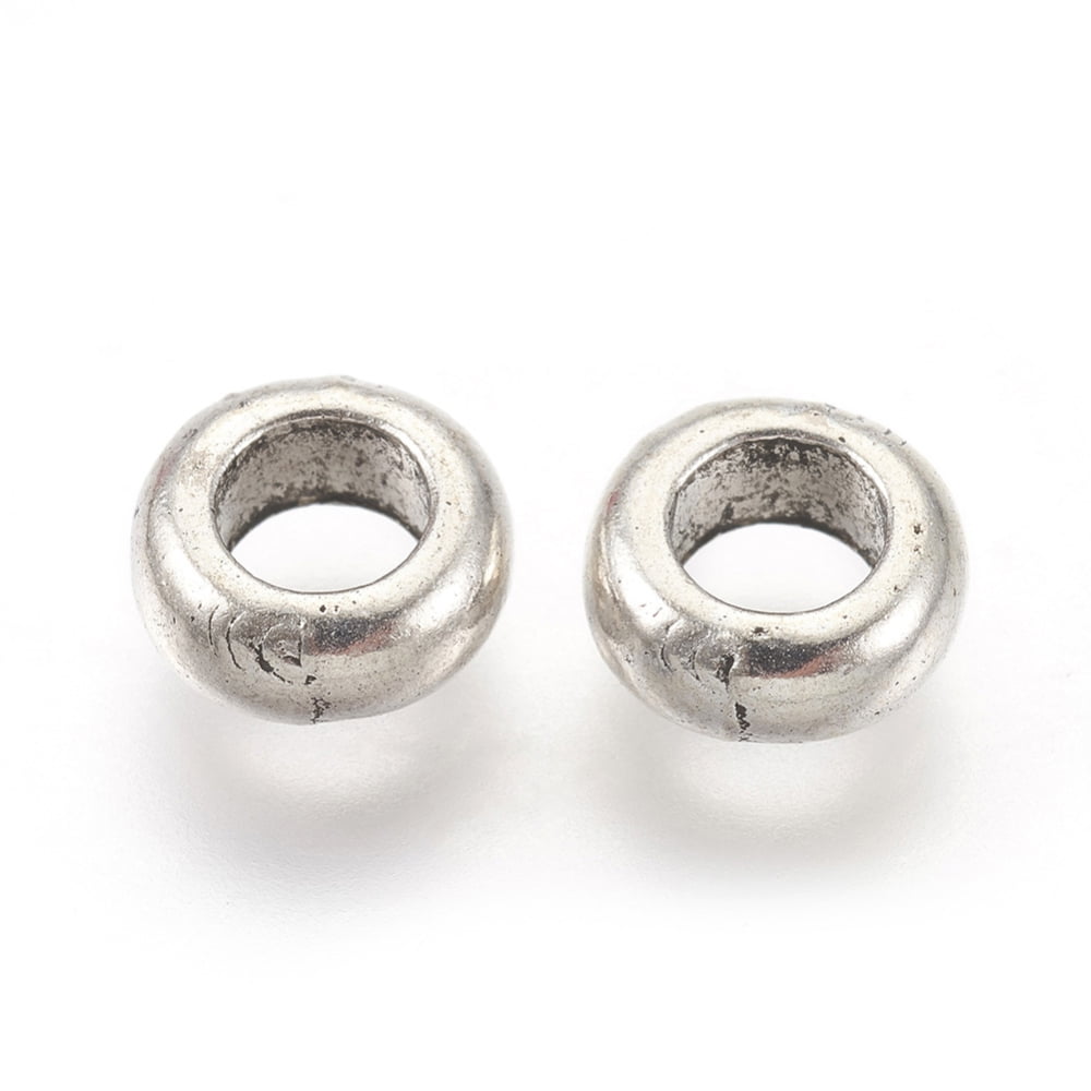2000pcs Alloy Spacer Rondelle Lead Free and Cadmium Free Antique Silver 7x3mm Hole: 4mm