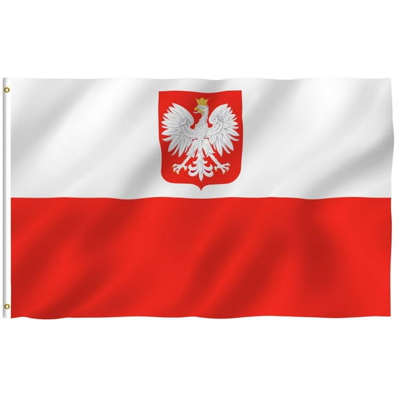 Anley 3x5 Feet Poland State Ensign Flag - Polish Eagle Flags Polyester