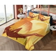 thumbnail image 4 of Ambesonne Tropical Fitted & Top Sheet Set with Shams, Majestic Sunset View, Burnt Orange, 4 of 5