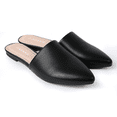 thumbnail image 3 of J. Adams Lennox Mules for Women - Black Vegan Leather Pointed Toe Slides, 3 of 6