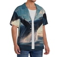 thumbnail image 2 of Gukieu Dancing Whale Print Men's Short-sleeved Shirts, Button-down Pocket Shirts, T-shirts, Beach Vacation Travel Summer Clothing-3X-Large, 2 of 5