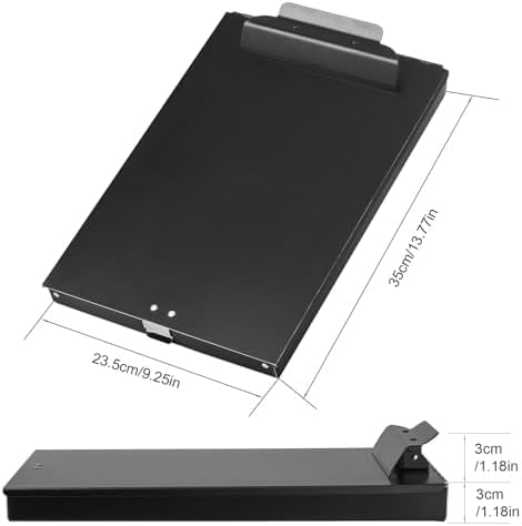 Quivanta Aluminum Clipboard with Storage, 6 Pack Recycled Metal Clipboard Box, Form Holder, Suitable for School, Office, Jobsite or Medical Staff, 9.25 x 13.78 Inches, Black