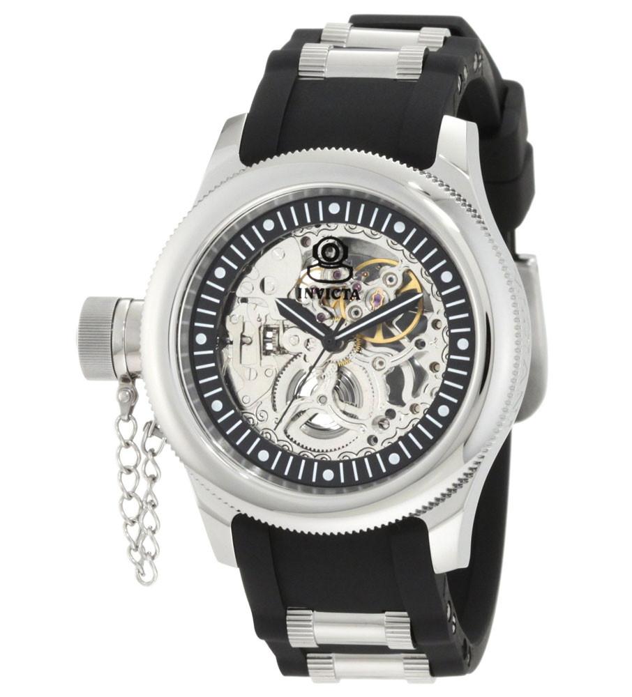Invicta Black  Silver Skeleton Dial Women\'s Watch 1824 Mechanical Russian Diver Invicta Russian Diver Mechanical Lefty 10363 - KeepTheTime  main image 2