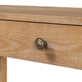 thumbnail image 2 of TREXM Rustic Console Table with Curved Corners for Safety, Entryway Table with 3 Concealed Drawers, Sturdy Sofa Table with Thick Legs for Hallway & Living Room (Natural), 2 of 18