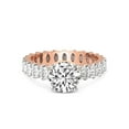 thumbnail image 3 of 1 Carat IGI Certified Round Shape Lab Grown Diamond Engagement Ring | 14K Rose Gold | Celeste Side Oval Diamond Eternity Lab Diamond Ring | FG-VS1-VS2 Quality Friendly Diamonds, 3 of 5