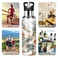 thumbnail image 7 of Yayeee 20oz Insulated Water Bottle Double Wall Stainless Steel with Flip Straw Lid, Mountain Pattern, 7 of 7