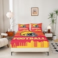 thumbnail image 4 of Erosebridal Kansas Bed Sheets Set Twin Size,Football City Silhouette Bedding Sets Twin Size,Red Yellow Bed Sheets Twin,Super Cozy Room Decor,3pcs, 4 of 6