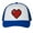 Royal/White, variant on Top Headwear Boys Girls Retro Heart Hat - Youth Retro 8 Bit Pixelated Gamer Snapback Trucker Cap, Black/White