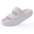 thumbnail image 1 of Zapatillas de suela gruesa de moda para mujer, zapatillas de verano suaves con soporte para el arco, zapatos de playa, sandalias para el baño en casa, 1 of 6
