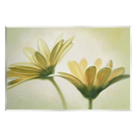 Stupell Industries Two Daisies Painting Botanical & Floral Painting Unframed Art Print Wall Art, 19 x 13