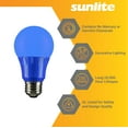 thumbnail image 6 of Sunlite LED A19 Colored Light Bulb, 3 Watts (25w Equivalent), E26 Medium Base, Non-Dimmable, UL Listed, Party Decoration, Holiday Lighting, Blue, 3 Pack, 6 of 7