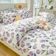 thumbnail image 1 of Juego de cama de 3 piezas de algodón grueso con diseño de flores moradas, suave y transpirable para cama de 1,2 m, 1 of 5
