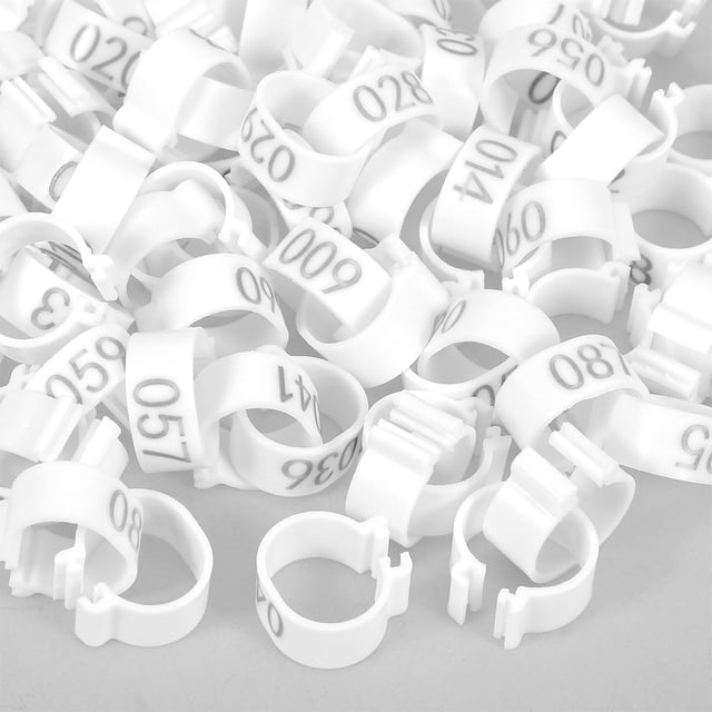 unbranded 100Ud Anillos Para Pies De Legible Material ABS Para Cría Y Carrera