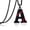 Black A Letter, variant on Baseball Initial A-Z Letter Necklace - Men's Baseball Charm Pendant in Stainless Steel Silver Chain, 22inch Personalized Gift