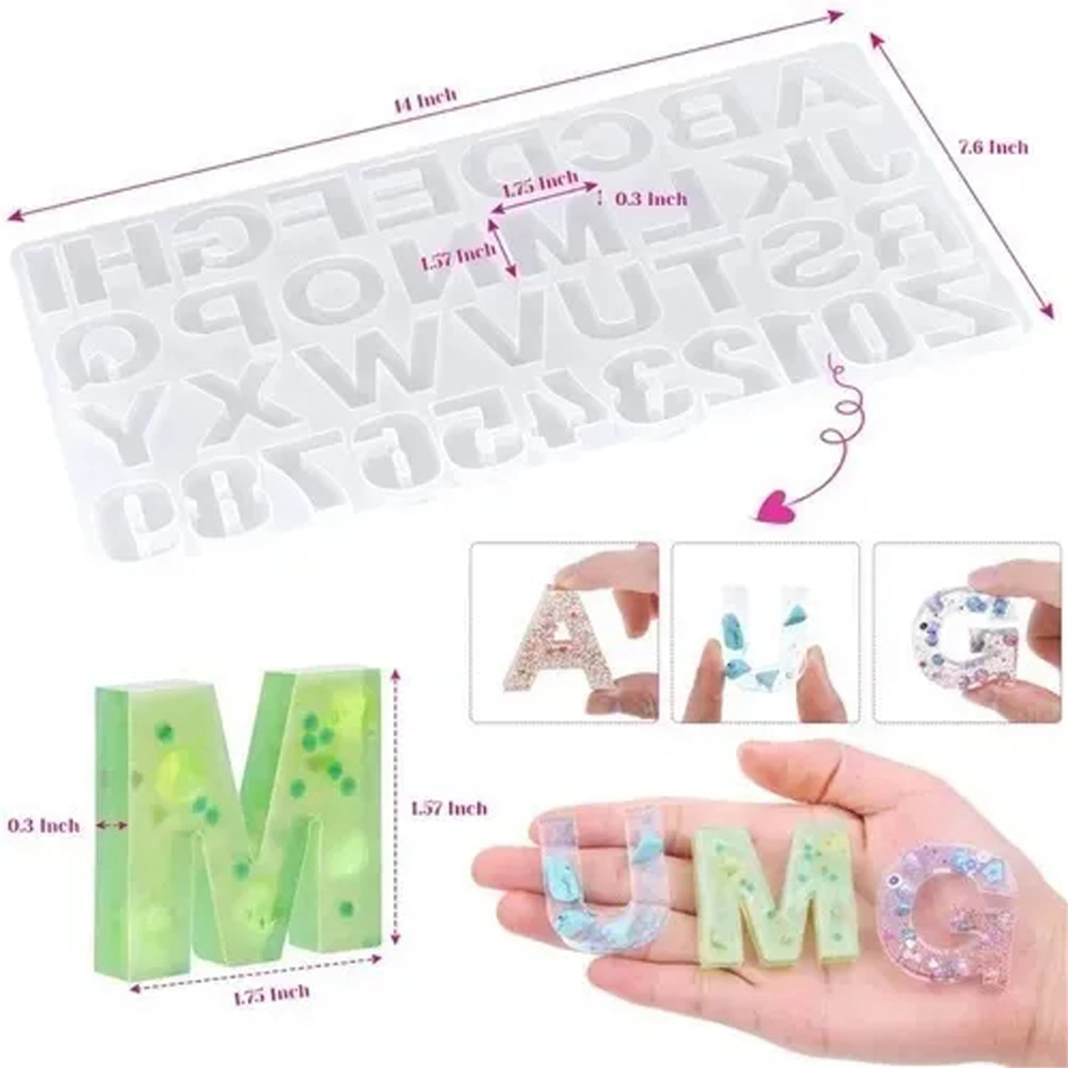 Alphabet Keychain Resin Molds Silicone Kit 208Pcs for Epoxy Resin Casting  Beginners, Including Backward Resin Letter Keychain Mold, Resin Drill