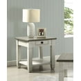 thumbnail image 4 of DeeHome Rosy Brown and Antique White Finish 1pc End Table with Drawer Bottom Shelf Wooden Living Room Furniture Side Table, 4 of 7