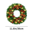 thumbnail image 3 of EWASWON Christmas 11.8 Inch Pre-lit Christmas Wreath, Artificial Green LED Lighted Wreath, Door Hanging Holiday Decoration, 3 of 6