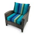 thumbnail image 3 of Jordan Manufacturing 46.5" x 24" Islip Teal Stripe Rectangular Outdoor Deep Seat Chair Cushion Set with Welt, 3 of 11