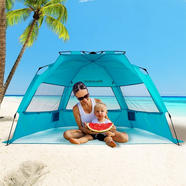 Beach Tent Sun Shade Automatic Hiking Canopy UPF 50+ Pop Up Light