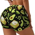 thumbnail image 2 of Kdxio Avocado Toast Print Workout Shorts for Women Seamless Soft Smooth Gym Yoga Scrunch Active Shorts, 2 of 5