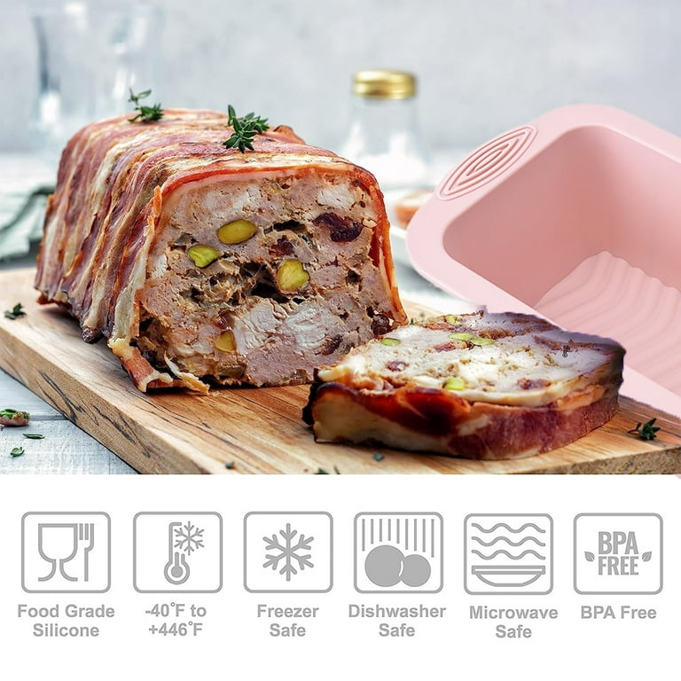 Silicone Bread Pan Suitable for Baking Bread - Non-Stick Rectangular Silicone Baking Pan Suitable for Patties, Cakes - Grey, Size: 25, Pink