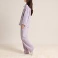 thumbnail image 4 of FDGIU Women's Winter Fuzzy Pajamas Set‌, 2 Piece Cozy Fleece Sleepwear, Loungewear Long Sleeve Top with Pockets, 4 of 4