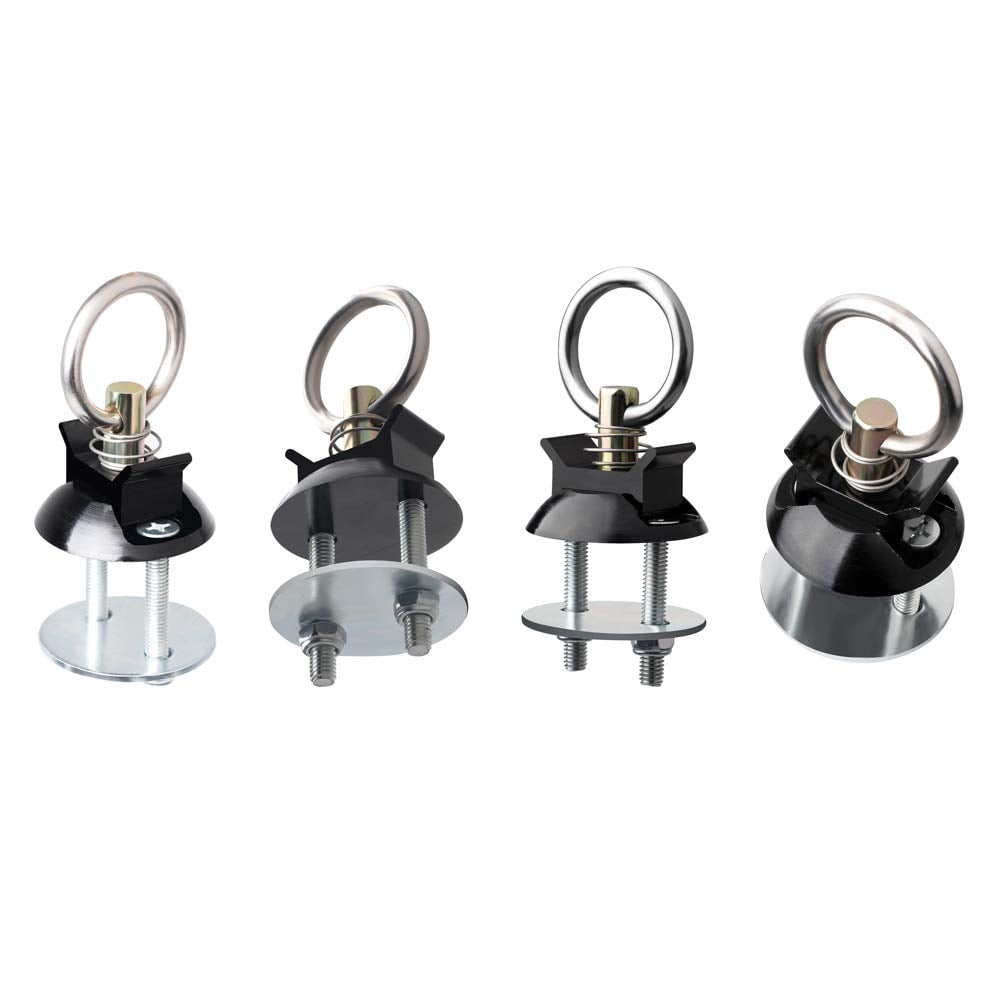 HighFree Round Tie Down Anchor Point Kit Ring Spring Bolt L Track Fitting with Quick Release Compatible with Pickup Truck ATVs Motorcycles Or Snowmobiles