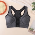 thumbnail image 2 of HXWCHs Plus Size Sports Bra for Workout Women Sports Bra High Support Shockproof Running Jogging Seamless Zip Front Yoga Brasier Black M, 2 of 4