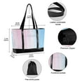 thumbnail image 2 of FORMRS Canvas Laptop Tote Bag for Women with 15.6" Computer Compartments Shoulder Handbag, Light Blue Stripes, 2 of 7